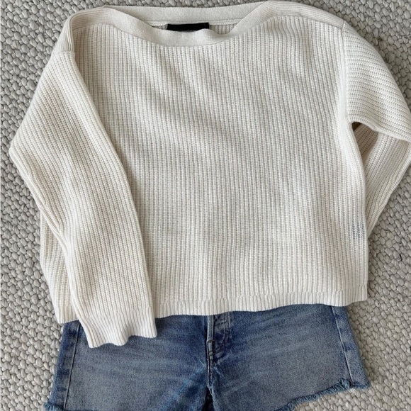 Cashmere Ivory Boatneck Sweater - Picture 4 of 7